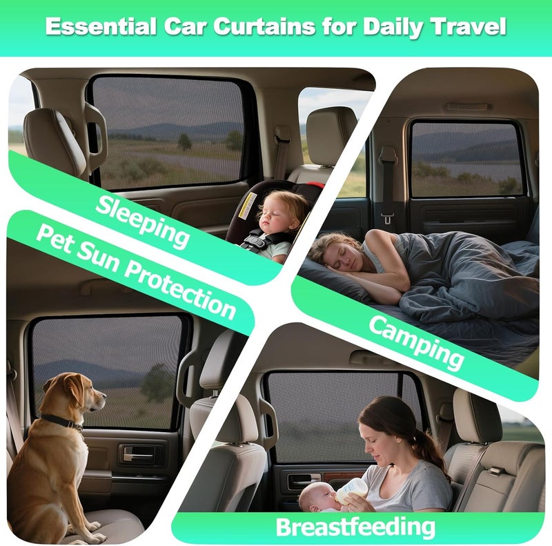 KOCZIL 2015-2020 f150 Window Shades - Rear Side Window Sun Shade for Baby, Breathable Mesh Car Privacy Window Covers, UV Protection and Heat Insulation for Road Trips, Napping, Camping (2 PCS) - Image 5